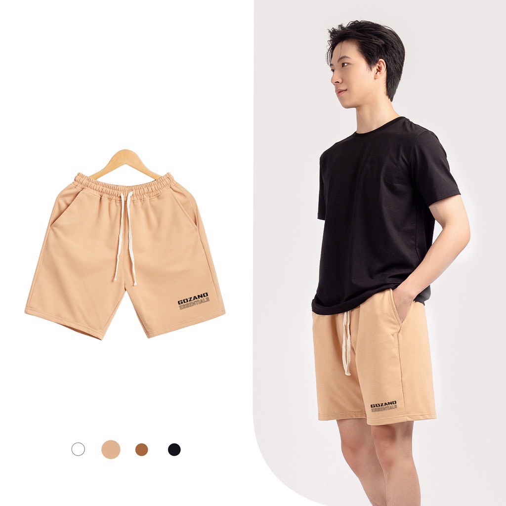 Quần nỉ nam GOZANO ESSENTIALS Short nỉ Unisex trơn thời trang cao cấp