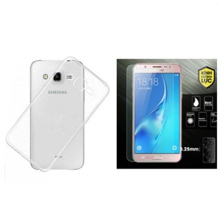 Bộ ốp lưng dẻo và kính cường lực Samsung Galaxy J2 Prime