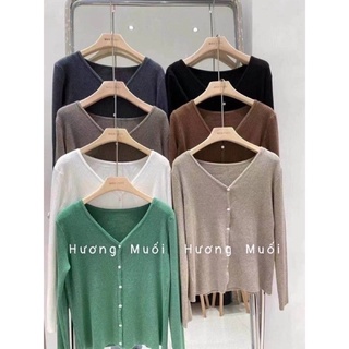 Áo Khoác Cardigan Len Mỏng Cho Nữ Phong Cách / Len lông thỏ