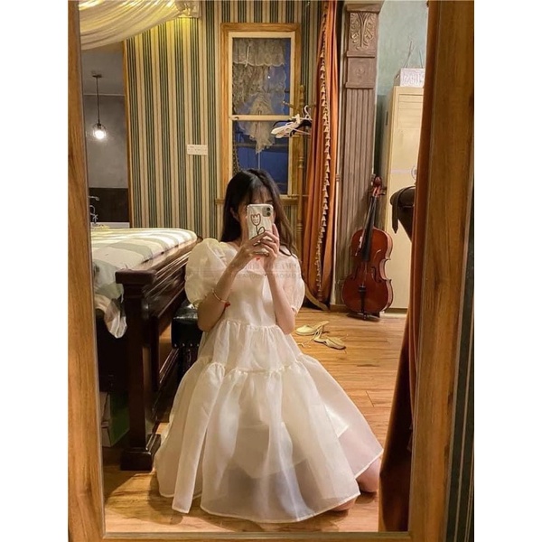 Đầm- Váy babydoll voan tơ bồng bềnh 2 màu Dres 0422