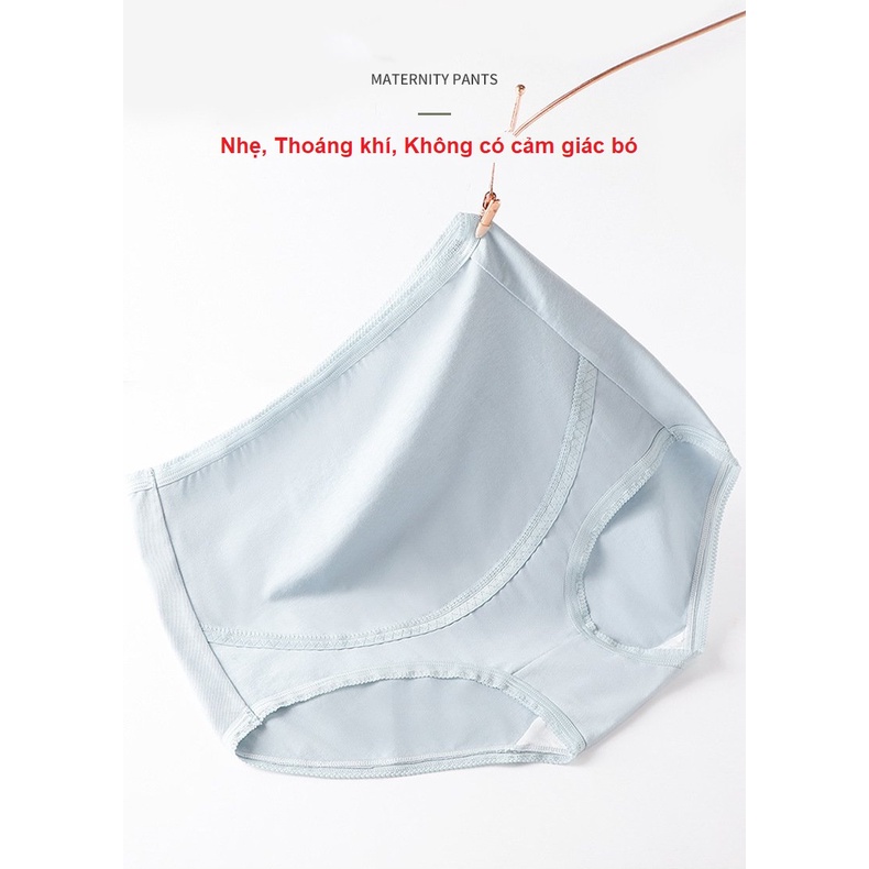 Quần lót bầu cạp cao cotton kháng khuẩn thông hơi cao cấp bigsize nâng đỡ bụng an toàn cho bà bầu QLB86130