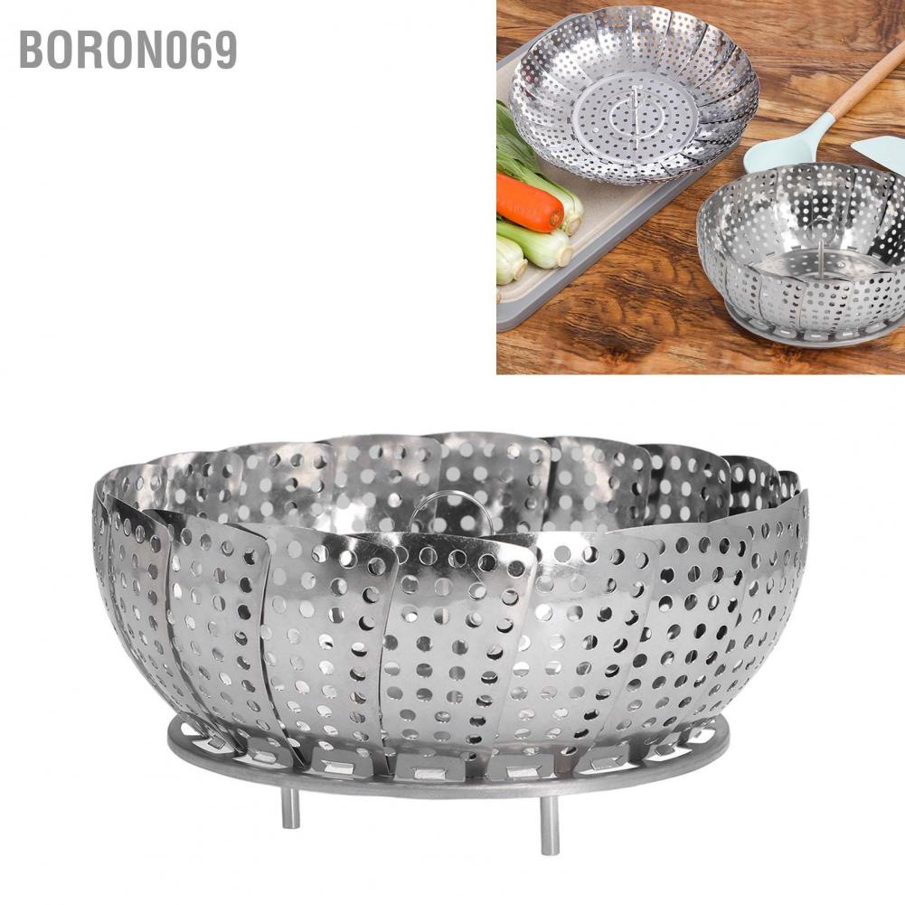 khay hấp Đĩa hấp có thể tháo rời Thiết kế tay cầm thu vào bằng thép không gỉ chống ăn mòn Khay thực phẩm Boron069