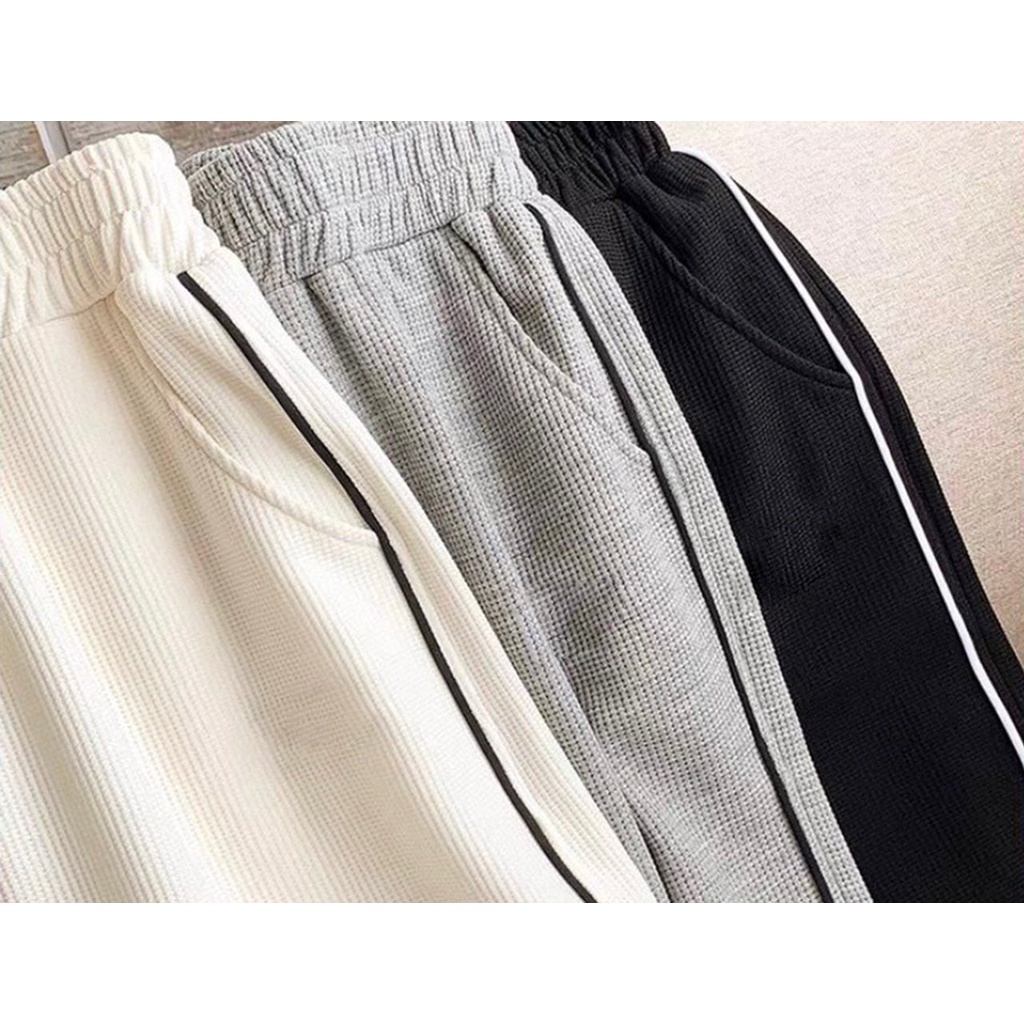 Quần ống rộng chất tổ ong bo chân - Quần jogger thể thao phong cách Ulzzang siêu hot