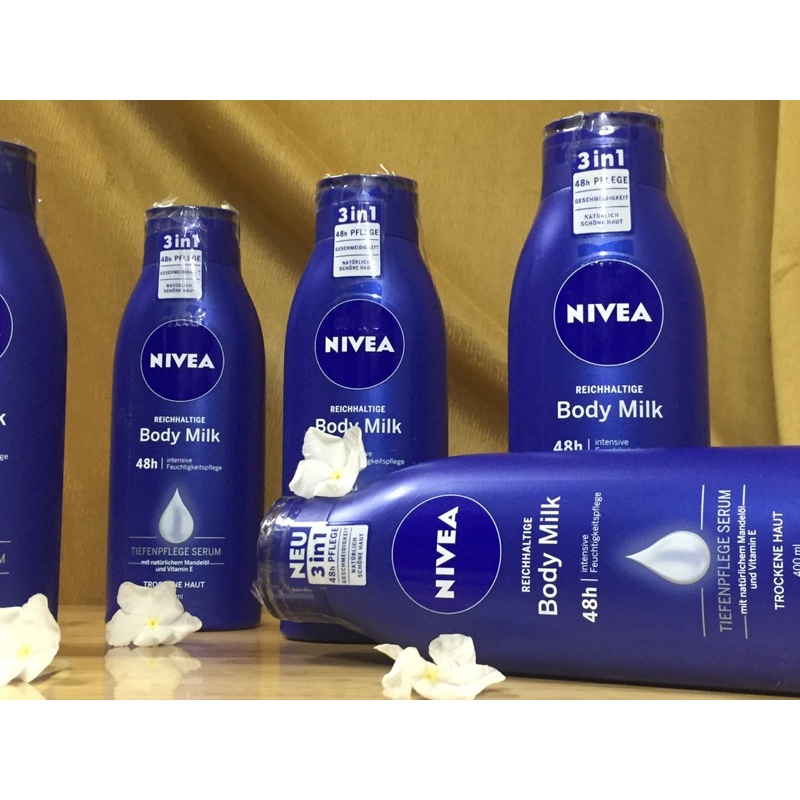 [ Hàng Đức] Sữa dưỡng thể Nivea Body Milk 48h cho da khô, 400ml