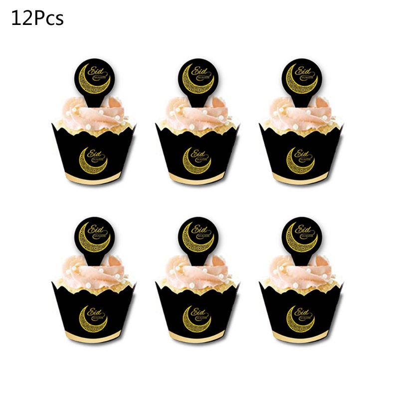 Set 12 Cốc Giấy Đựng Bánh Cupcake Phong Cách Hồi Giáo