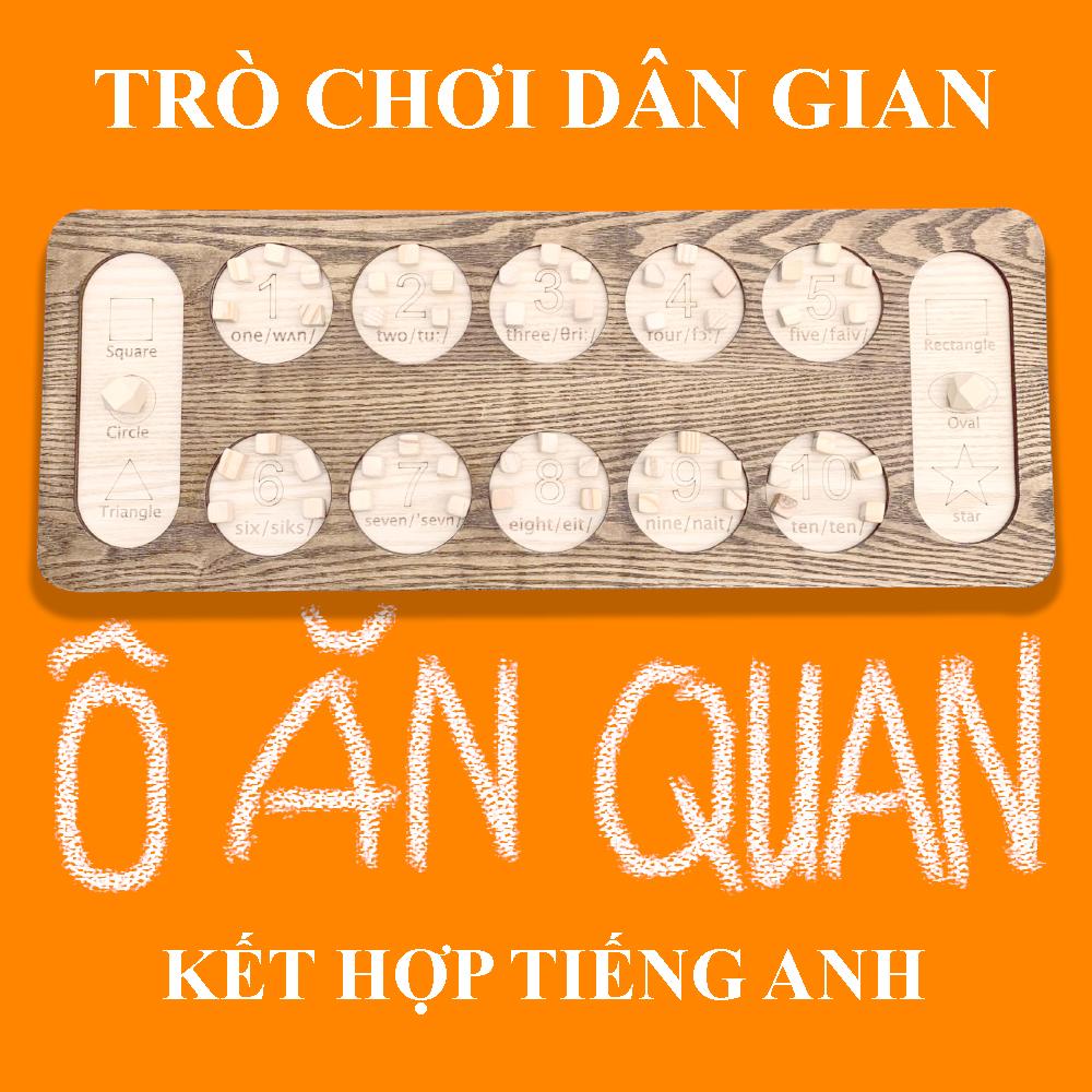 Đồ Chơi Dân Gian Ô Ăn Quan Phiên Bản Bằng Gỗ Kết Hợp Với Học Chữ Số Tiếng Anh Cho Bé