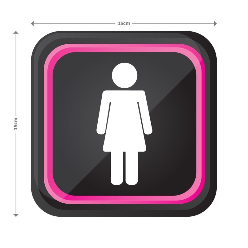 Biển báo nhà vệ sinh/ Toilet/ WC Nam/ Nữ - Decal dán tường, dán kính, Tem decal cảnh báo, sticker trang trí NT 46