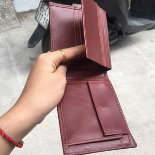 Ví Da Bò Pullup Sáp Có Nút Bấm Cao Cấp VDN32120