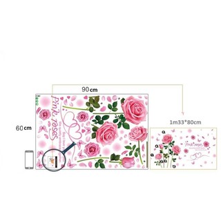 decal dán tường hoa hồng