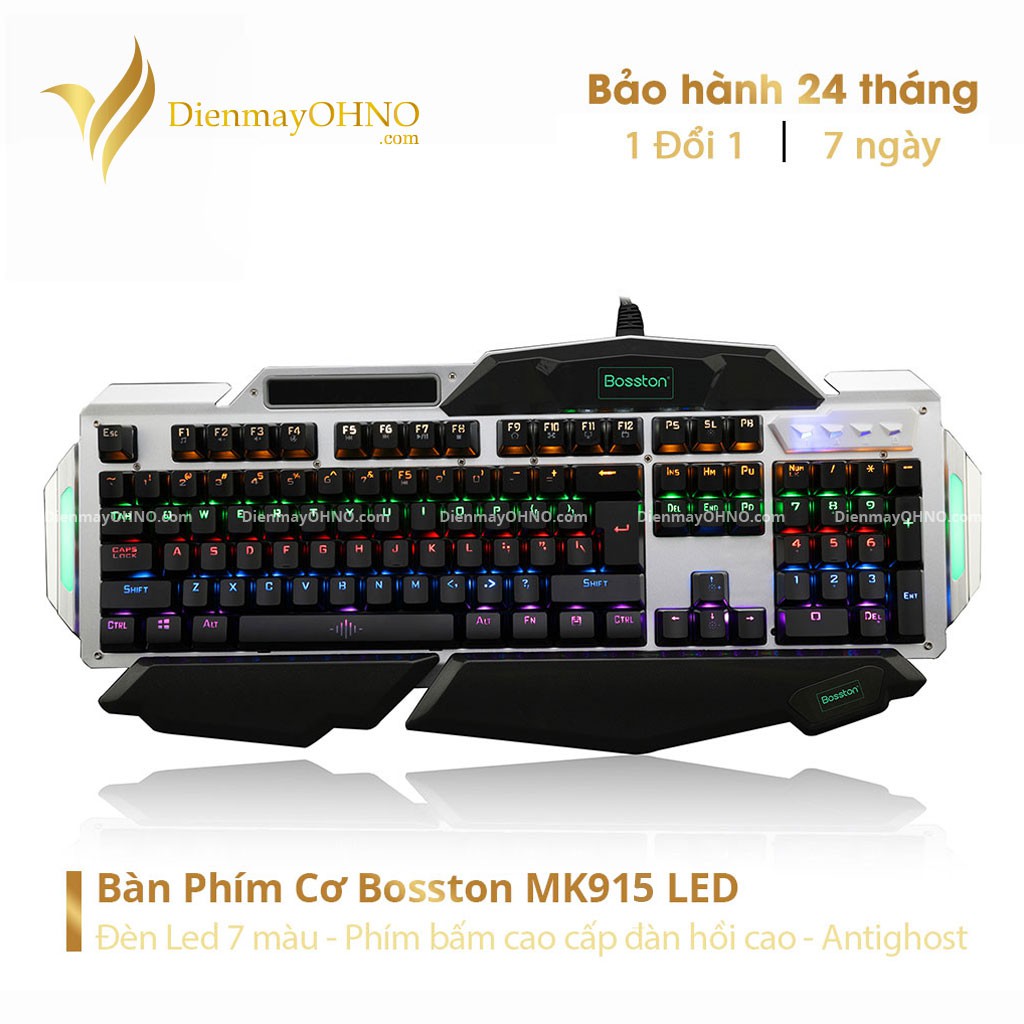 Bàn Phím Cơ Gaming Chơi Game BOSSTON MK915 LED RGB Bàn Phím Máy Tính Có Dây PC LED 105 Phím - Điện Máy OHNO