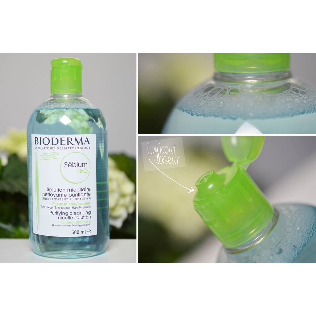 Nước Tẩy Trang Bioderma H2O Solution Micellaire Cho Da Dầu Mụn Da Khô 500ml