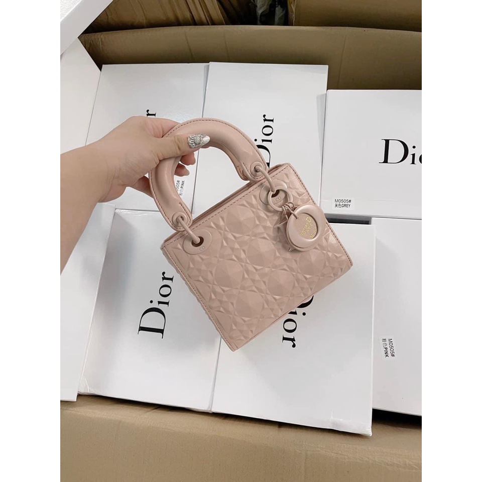 Túi xách nữ Di-orr La. dy vân kim cương full box size 19