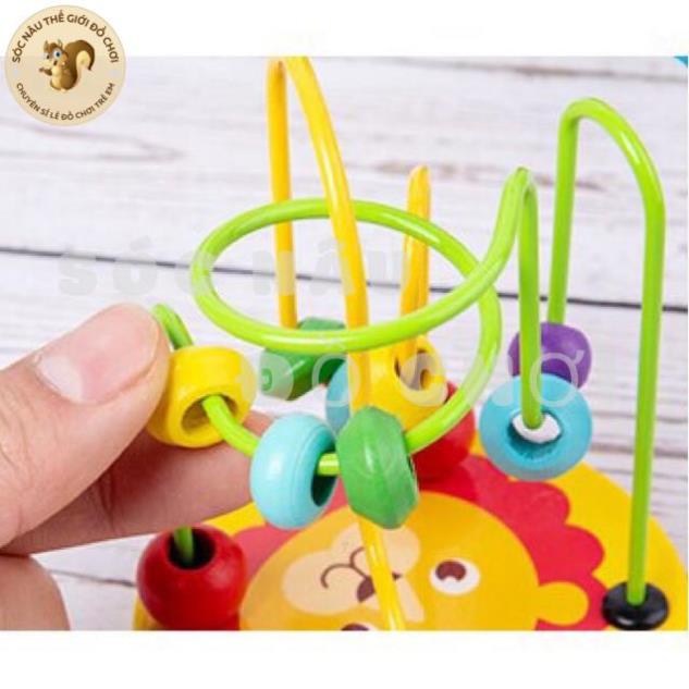 Đồ chơi luồn hạt gỗ giáo dục montessori rèn luyện kỹ năng khéo léo kiên nhẫn cho bé Sóc Nâu