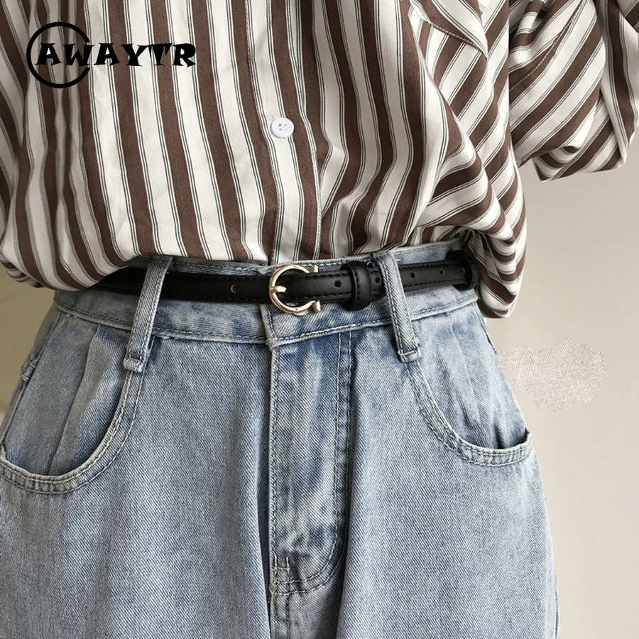 Thắt Lưng Da Bản Nhỏ Thời Trang Hàn Quốc Cho Nữ