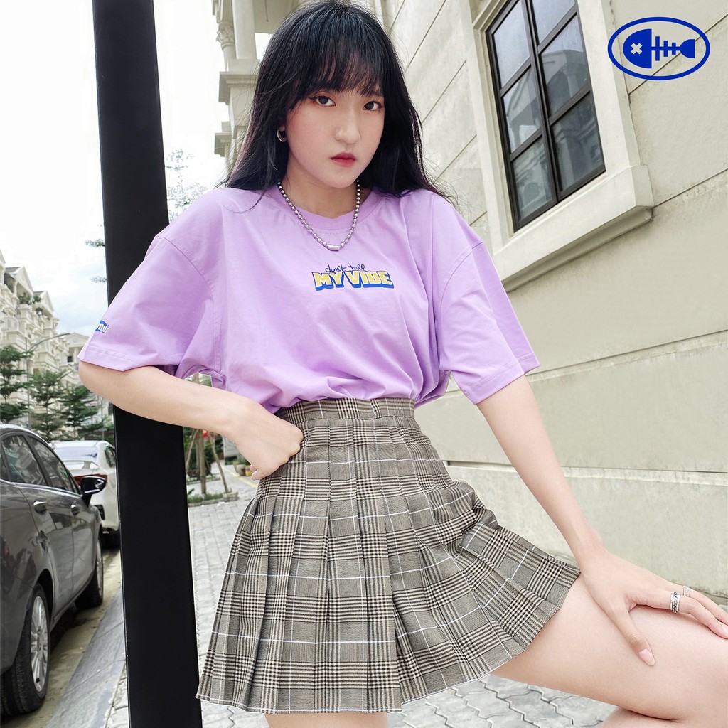 [Có sẵn/Hình thật] Áo thun nữ cotton màu tím | DKMV Violet Baseball Tee