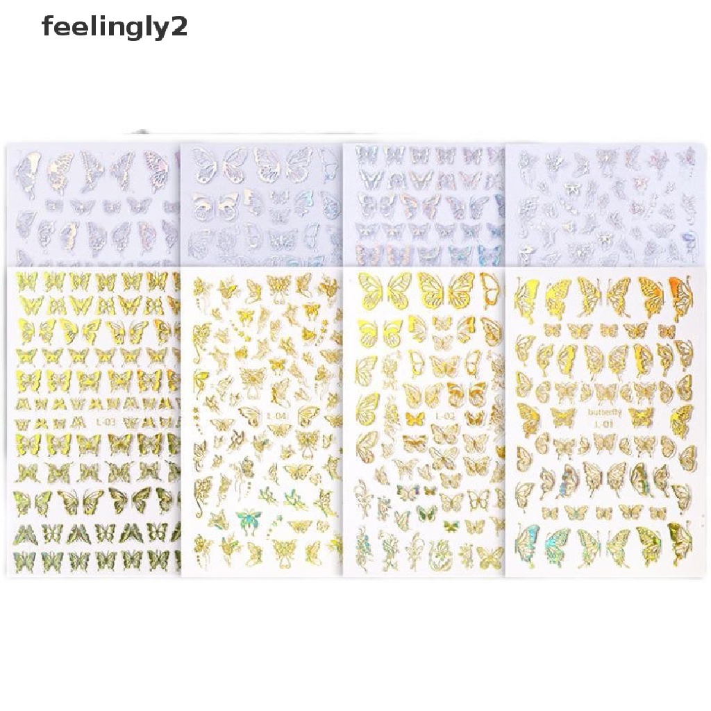 [Hàng mới về] Sticker trang trí móng hình bướm laser DIY