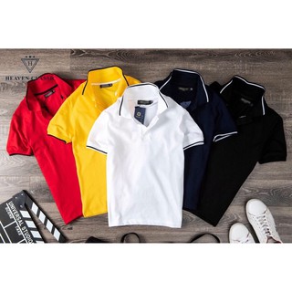 Áo Thun Nam Nữ Có Cổ Polo Sọc Thấm Hút Mồ Hôi Tháng Mát