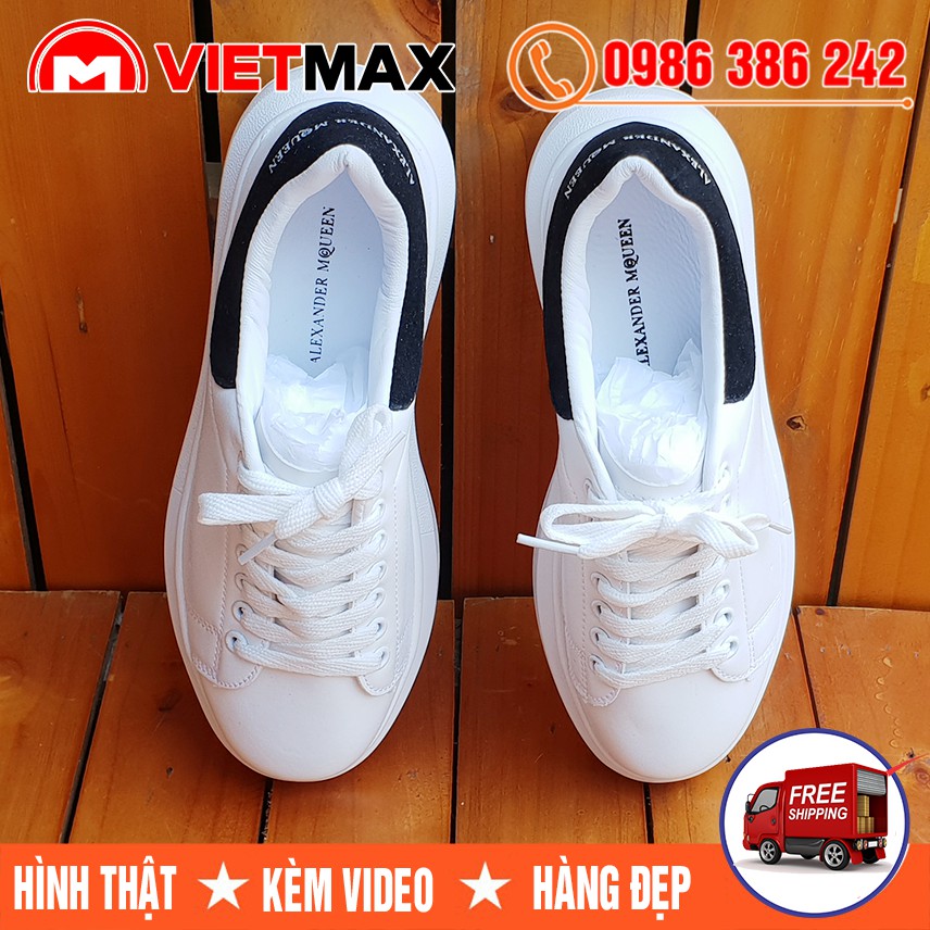 ⚡[FREE SHIP] Giày Thể Thao ALEXANDER MCQUEEN Trắng Gót Đen Hàng Việt Nam