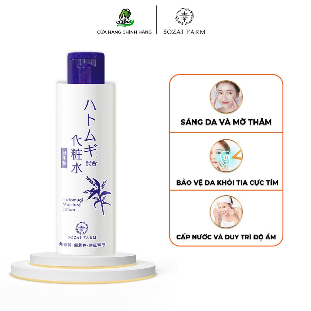 Sữa dưỡng cấp ẩm và bổ sung dưỡng chất Sozai Farm Hatomugi Moisture Lotion – Dạng Lotion - 180ml