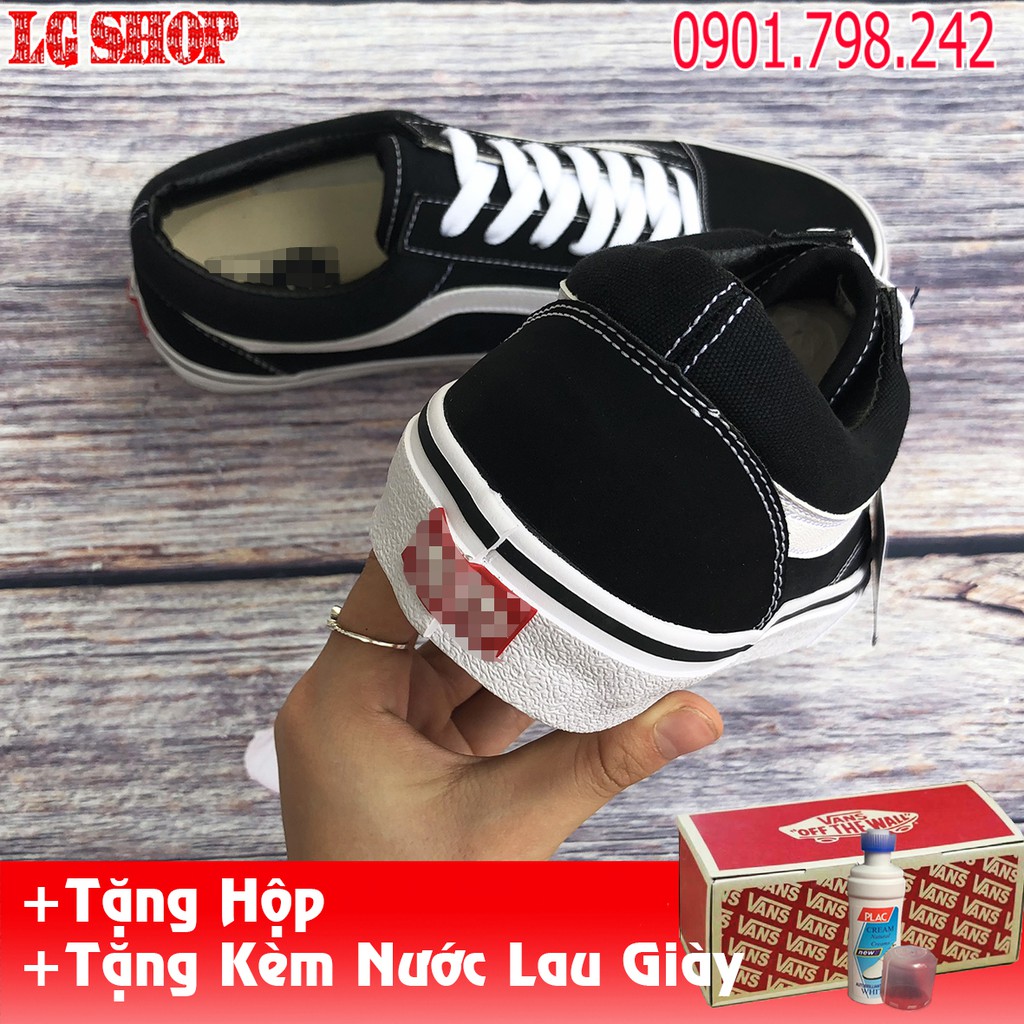 [Freeship] Giày Thể Thao Vans Old skool Đen Trắng Mũi Gót nỉ (Ghi) [Ảnh Thật] | BigBuy360 - bigbuy360.vn