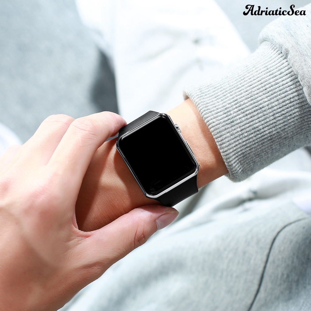 Đồng hồ điện tử mặt vuông có đèn LED cho bé