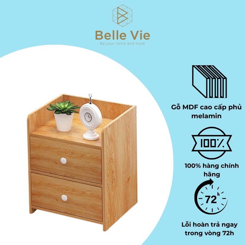 Tủ Đầu Giường BELLEVIE Tab Để Đầu Giường Gỗ Trang Trí, Kệ Để Đồ Đa Năng Có Ngăn Kéo Thiết Kế Lắp Ráp Đơn Giản