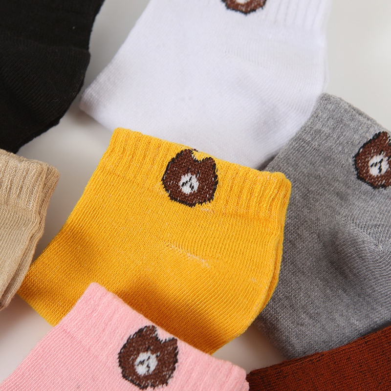 Tất nữ cổ ngắn cute hình GẤU , vớ nam nữ cao cổ ngắn phong cách Vintage hàn quốc chống hôi chân Sagopy TN11