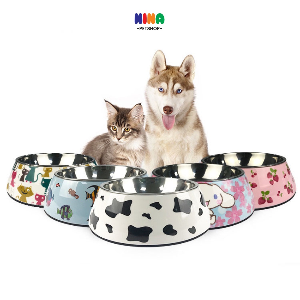 Bát Khay chén đựng thức ăn cho mèo cún thú cưng fif đồ dùng cho chó mèo Nina pet shop