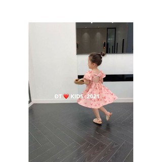 váy bướ.m hồng đan lưng cho bé gái