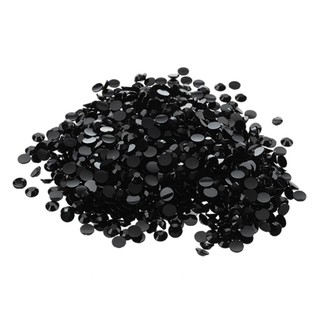 Bộ 1000 viên kim cương giả tròn 4mm 14 mặt màu đen phẳng cho trang trí