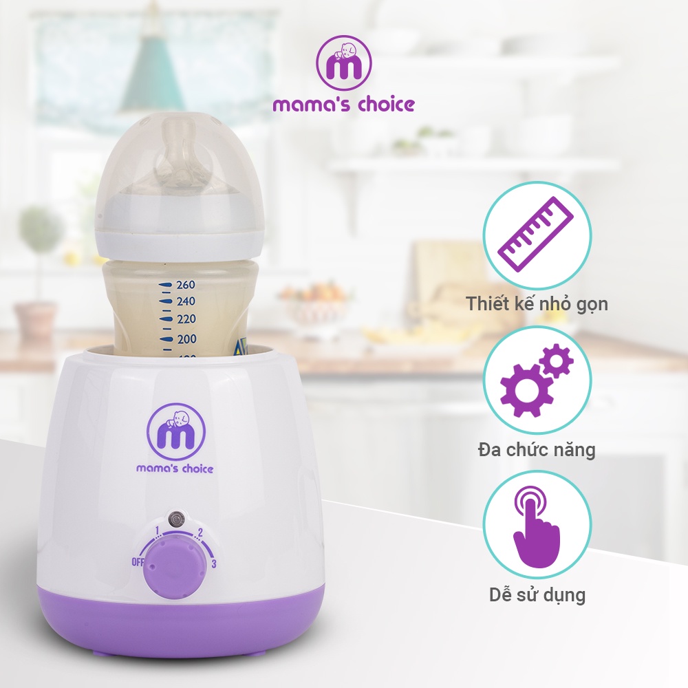 Máy Hâm Sữa Mama’s Choice, Hâm Nóng Sữa Thức Ăn Nhanh và Tiệt Trùng Đồ Dùng Cho Bé, Nhỏ Gọn Dùng Đi Du Lịch, BH 12 Tháng