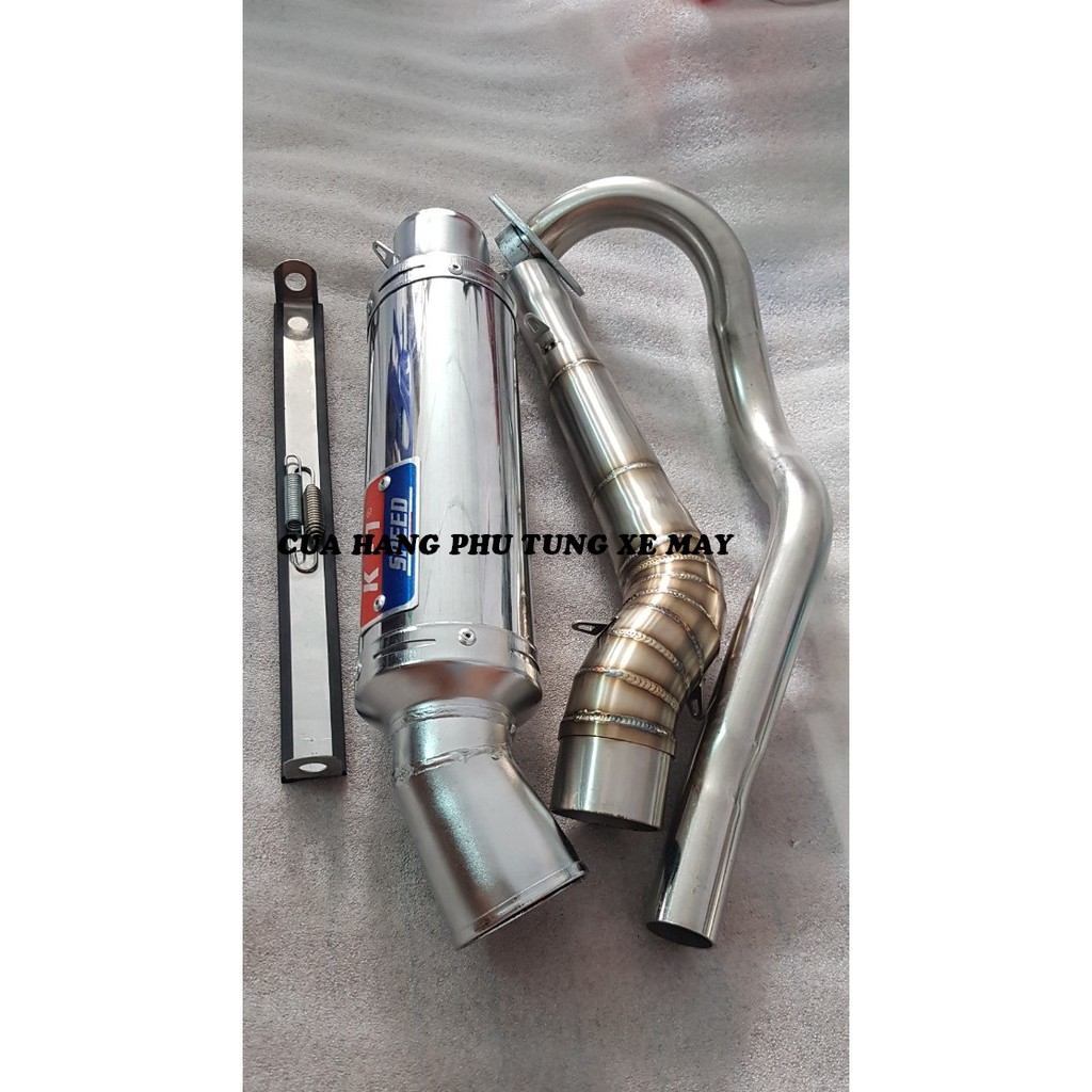 Pô K1 - kèm cổ 2 khúc inox 304 gắn xe Ex 135/ Ex 150/ Winner 150/ Winner X/ Sonic/ Raider Fi/ Satria