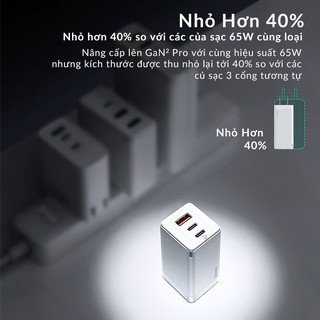 Củ Sạc Nhanh 65W Baseus GaN  Sạc Đa Năng