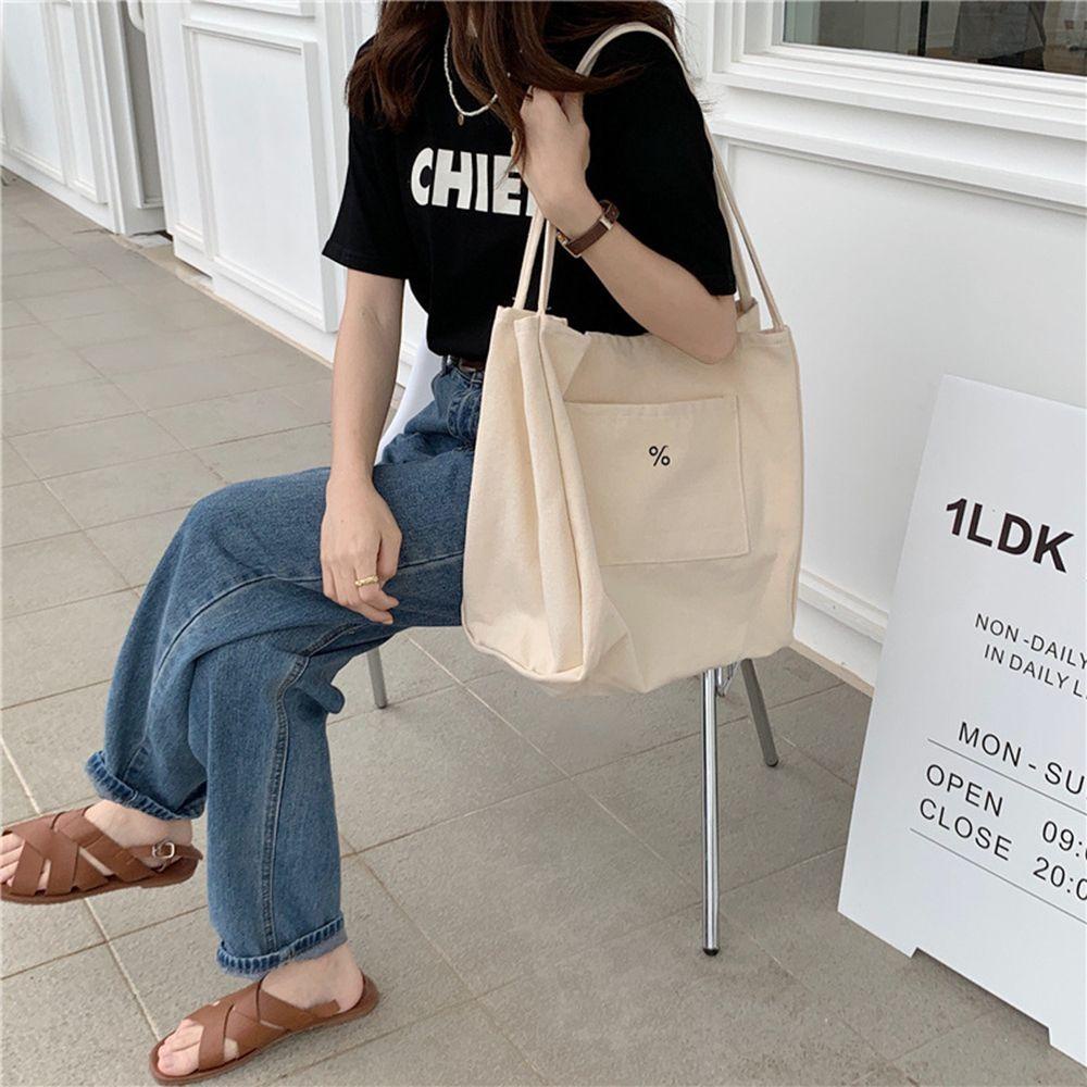 Túi Xách Du Lịch Vải Canvas Cỡ Lớn Thêu Họa Tiết Dễ Thương