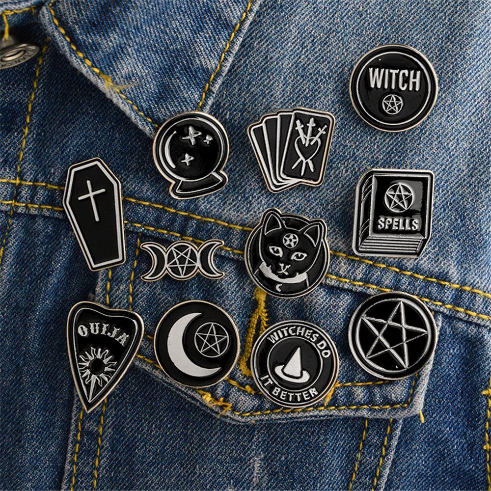 Ghim Cài Áo Hình Phù Thủy Hoạt Hình Tráng Men Phong Cách Gothic Punk