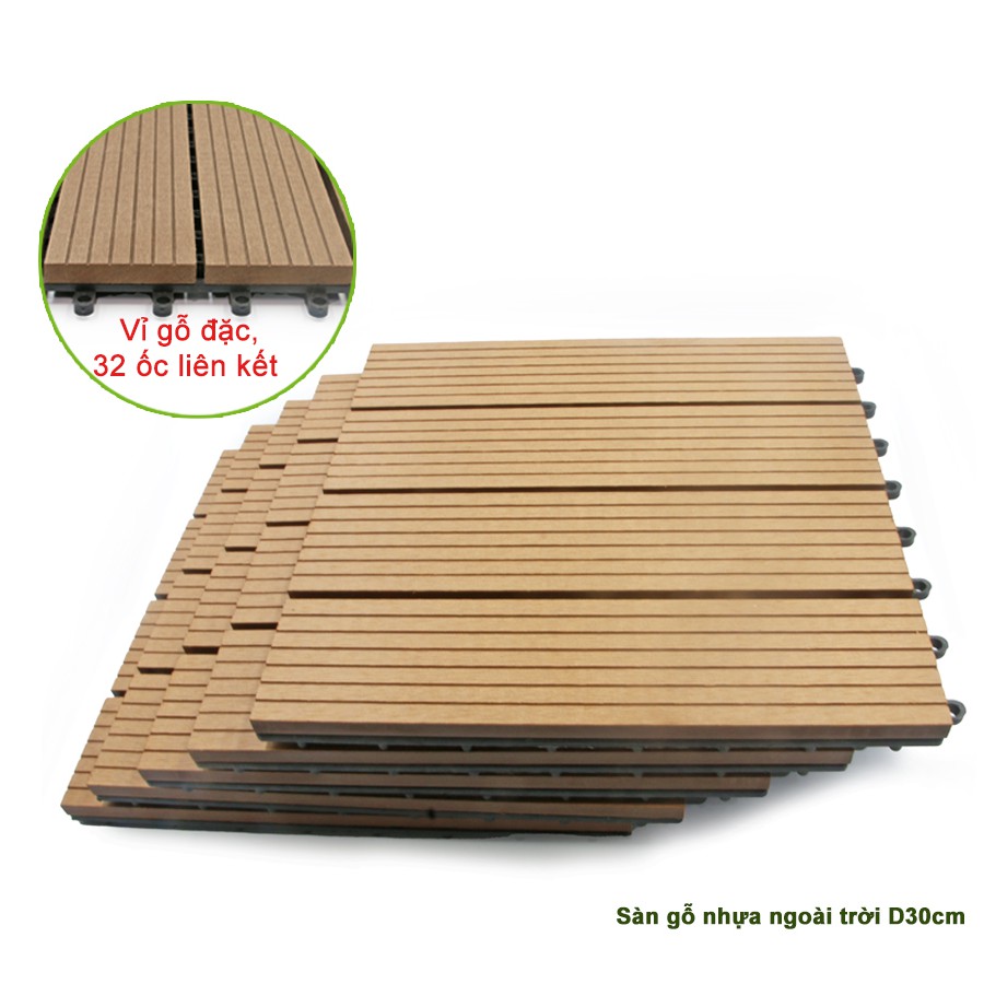 [MIỄN PHÍ VẬN CHUYỂN 25K] Vỉ gỗ nhựa Composite cao cấp R30cm màu Vàng, HÀNG LOẠI 1, độ bền cao, chịu nắng mưa tốt nhất