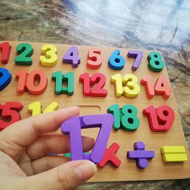Combo 2 bảng đồ chơi chữ cái bằng gỗ nổi tiếng việt in thường và 20 số thông minh cho bé giúp phát triển tư duy trí tuệ