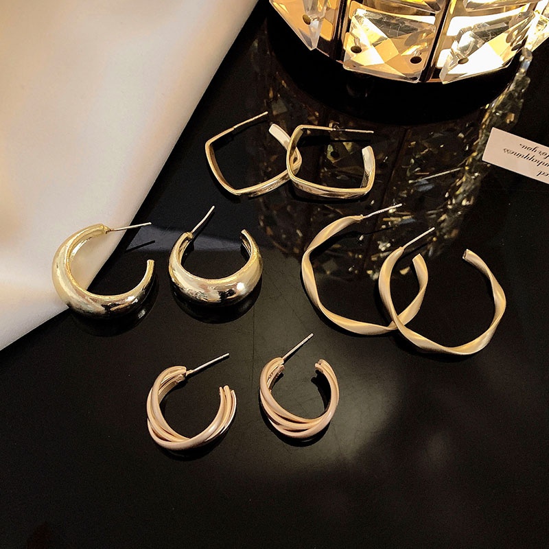 Khuyên tai kim loại phong cách âu mỹ mới