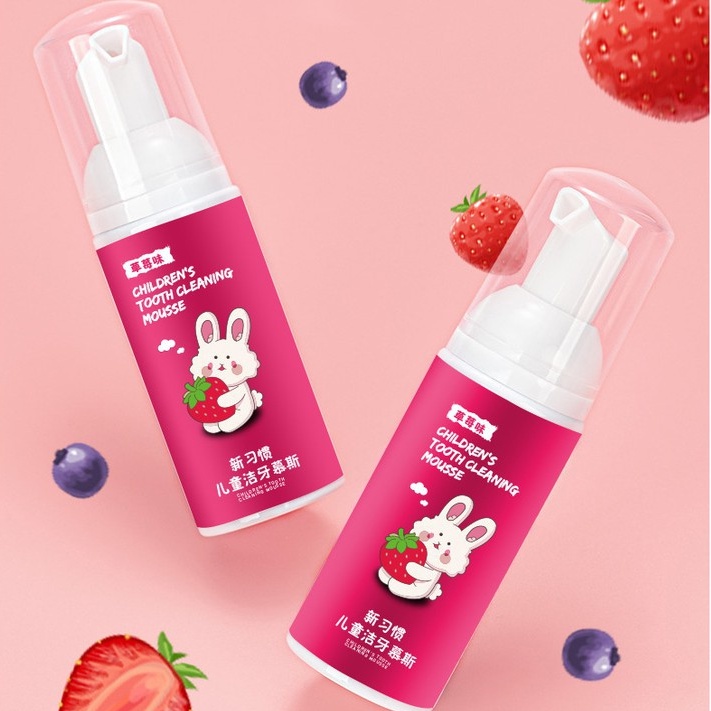 Kem đánh răng cho bé dạng bọt BLUE BERRY, kem đánh răng trẻ em hương dâu- Giúp bé vệ sinh răng miệng hiệu quả