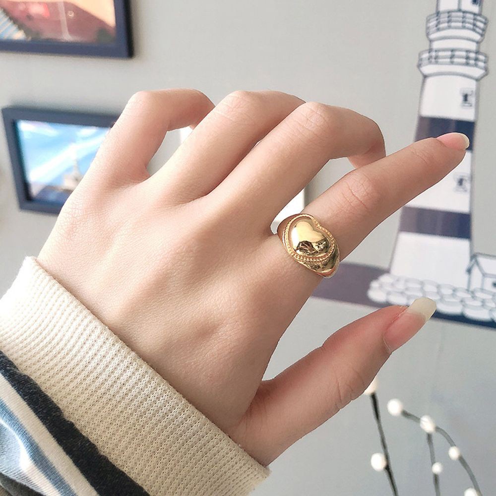 Nhẫn Đeo Ngón Tay Hình Cây Nấm / Trái Tim Thời Trang Cho Nam Và Nữ