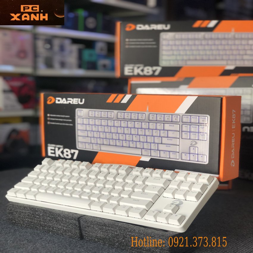 Bàn phím cơ gaming có dây máy tính Dareu EK87 Multi LED red brown blue switch Dareu-Hàng chính hãng bảo hành 24 tháng