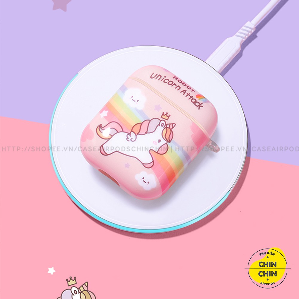 Set Case Vỏ Bao Airpod1 2 Pro Unicorn Bằng Nhựa Dèo TPU Chống Bám Bụi Kèm Móc Khóa Cực Cute - Chin Chin Shop