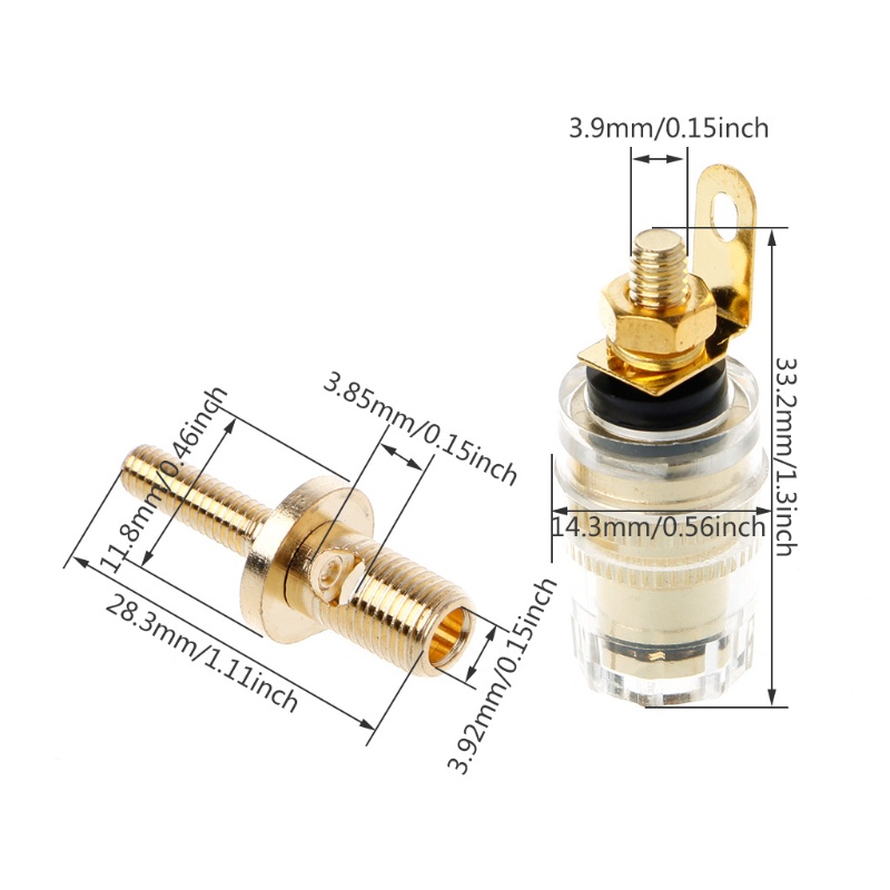 Set 2 Đầu Nối Dây Điện Cách Điện 4mm Chất Lượng Cao