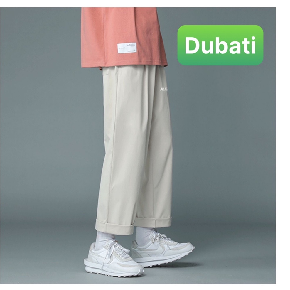 Quần baggy nam nữ Unisex ống rộng in chữ AUSSUP - Kiểu quần Kaki Nam Nữ Ống Suông Basic Unisex hot trend - Dubati fashon