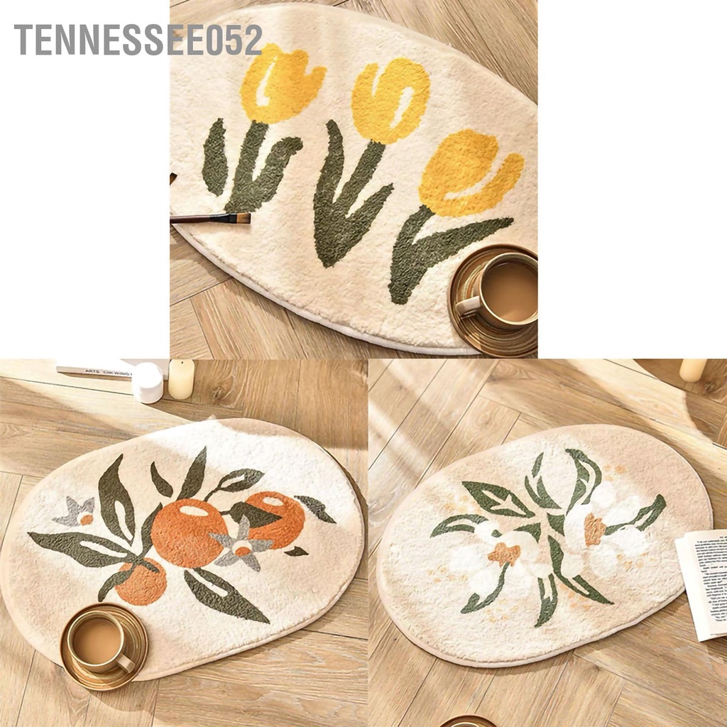 [Hàng HOT] Thảm Lót Sàn Nhà Mềm mại Thấm Hút Chống Trượt Hình Hoa cho phòng tắm Phòng ngủ【Tennessee052】