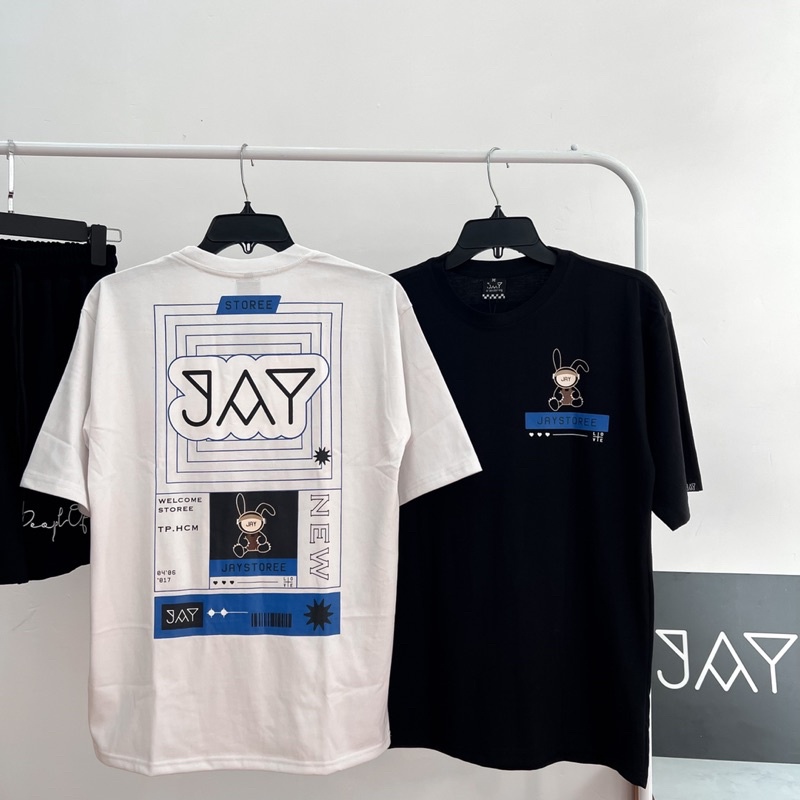 Áo Thun Tay Lỡ Unisex JAY LOVE màu ĐEN/TRẮNG vải cotton  Nam nữ unisex Áo phông cổ tròn form rộng Jaystoree