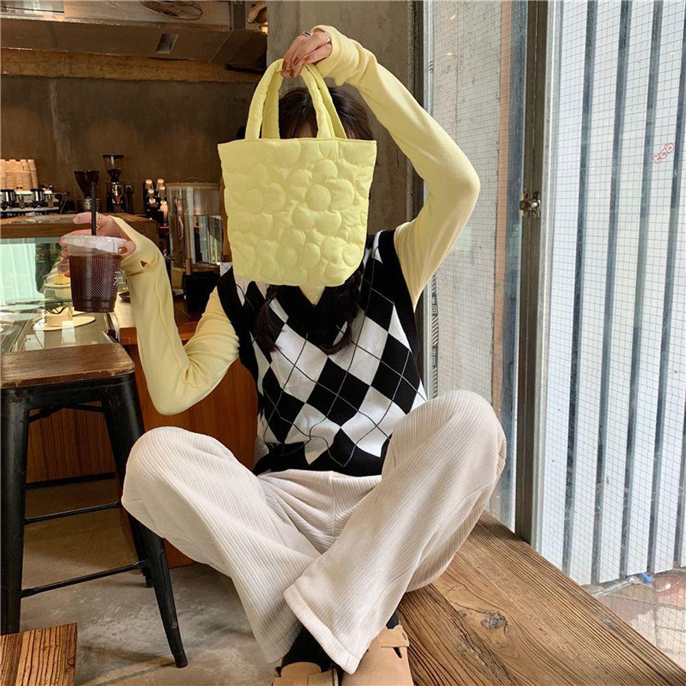 Túi Đựng Đồ Ăn Vặt Màu Trơn Họa Tiết Hoa Bằng Polyester Đa Năng Thời Trang