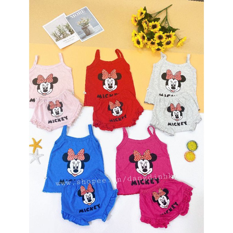 BỘ 2 DÂY BÉ GÁI IN HÌNH MICKEY 8-18Kg