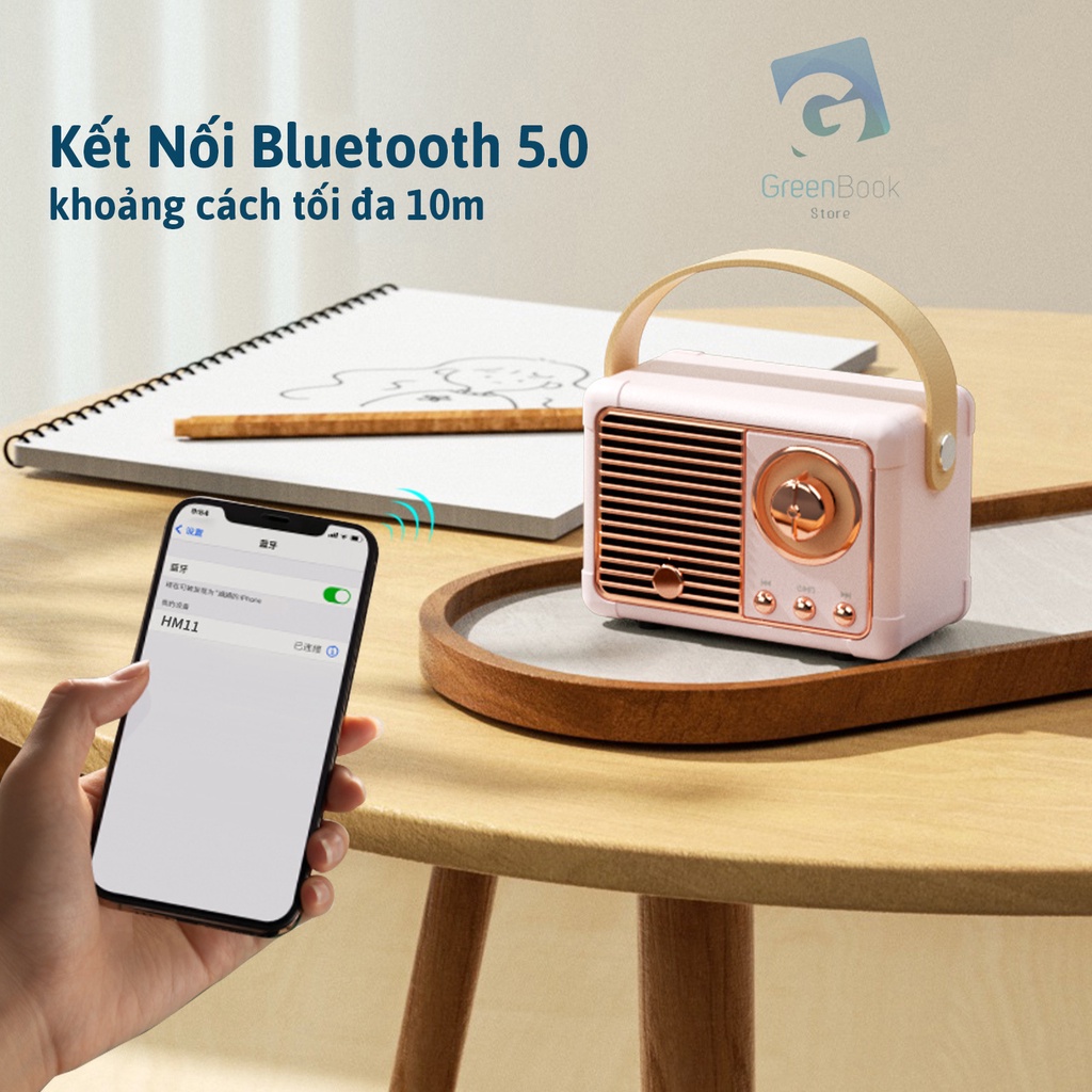 Loa Bluetooth Mini RETRO, Loa Di Động Cổ Điển, Loa Máy Tính, Để Bàn Trang Trí Phòng, Quán Cafe