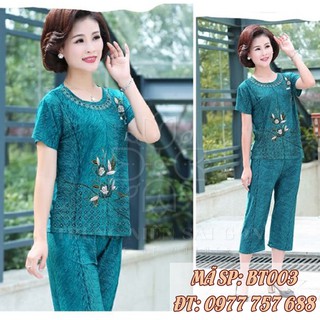 Đồ bộ nữ trung niên mặc nhà áo quần lửng BT003